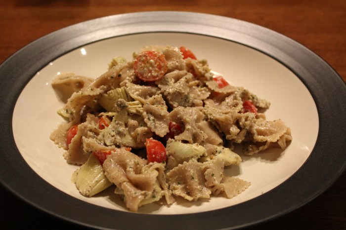 Farfalle with Mint Walnut Pesto